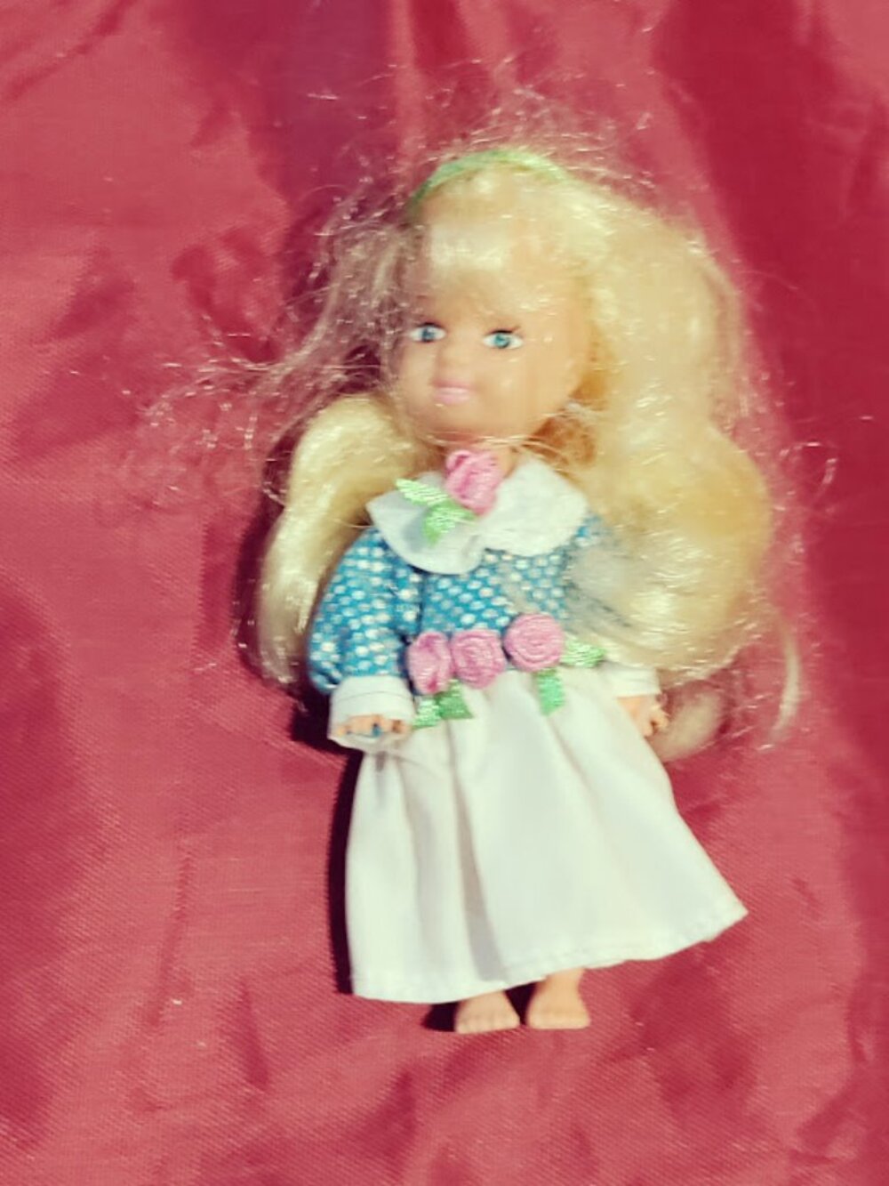 Small Blonde Mini Doll Floral Dress